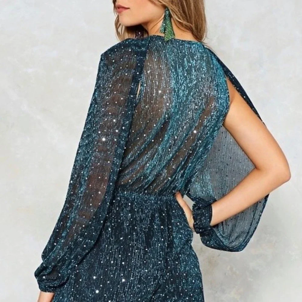 Beautiful NastyGal Metalic Romper - Picture 6 of 6